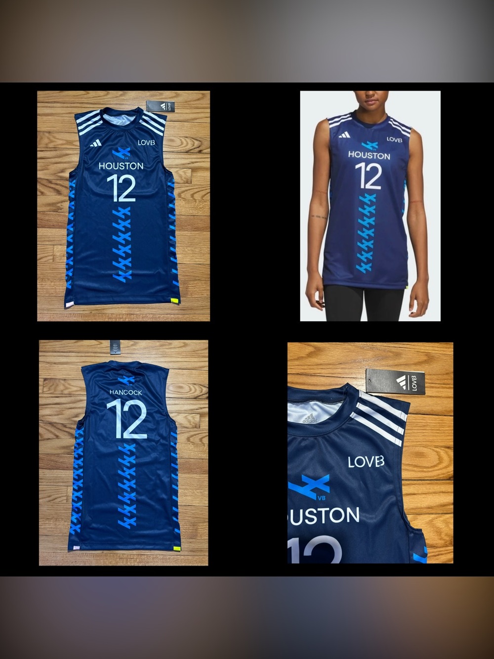 Adidas LOVB Houston Replica Volleyball Jersey Hancock #12 sz 2XS NEW!